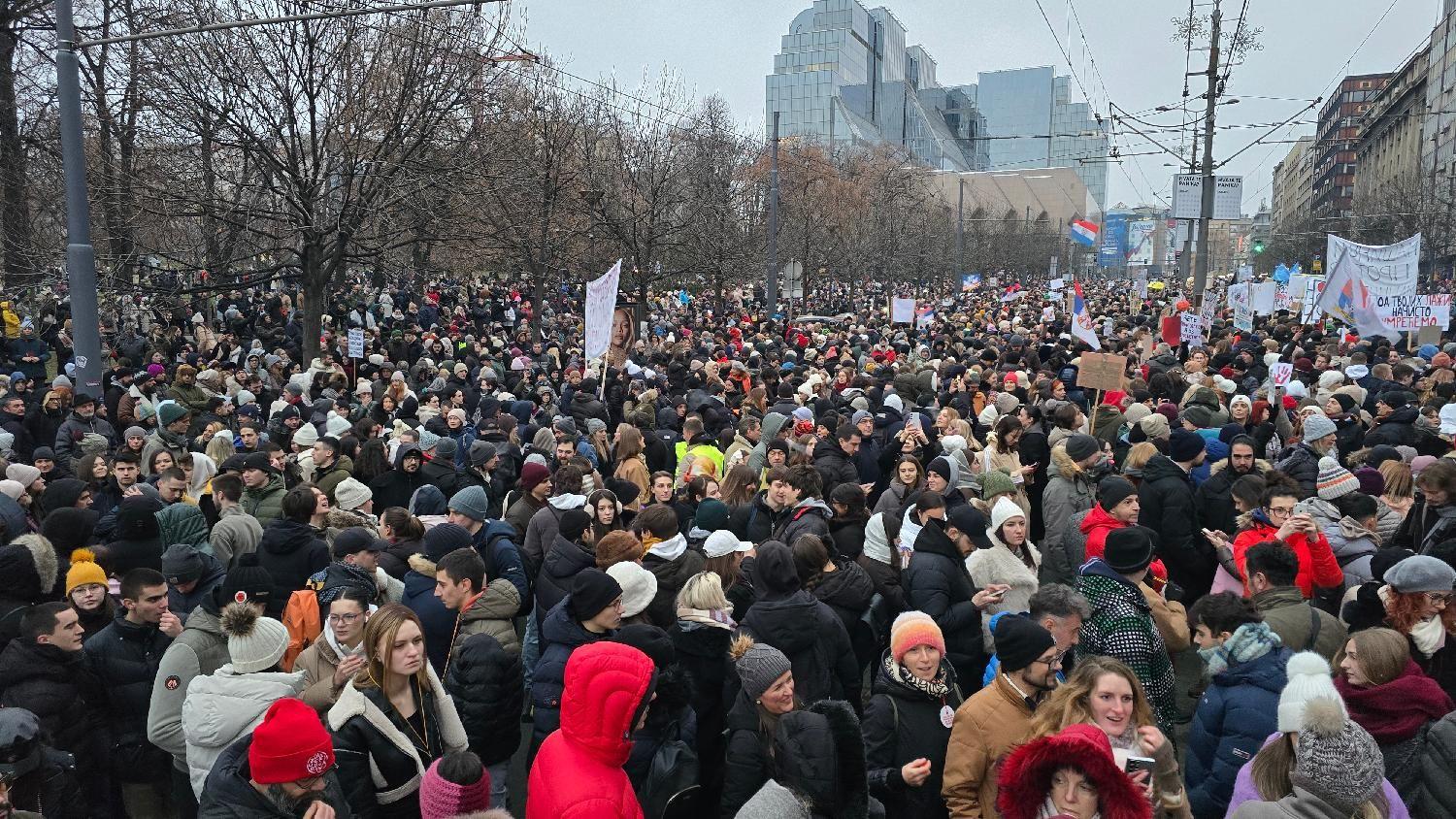 Skup ispred Ministarstva prosvete u Beogradu 