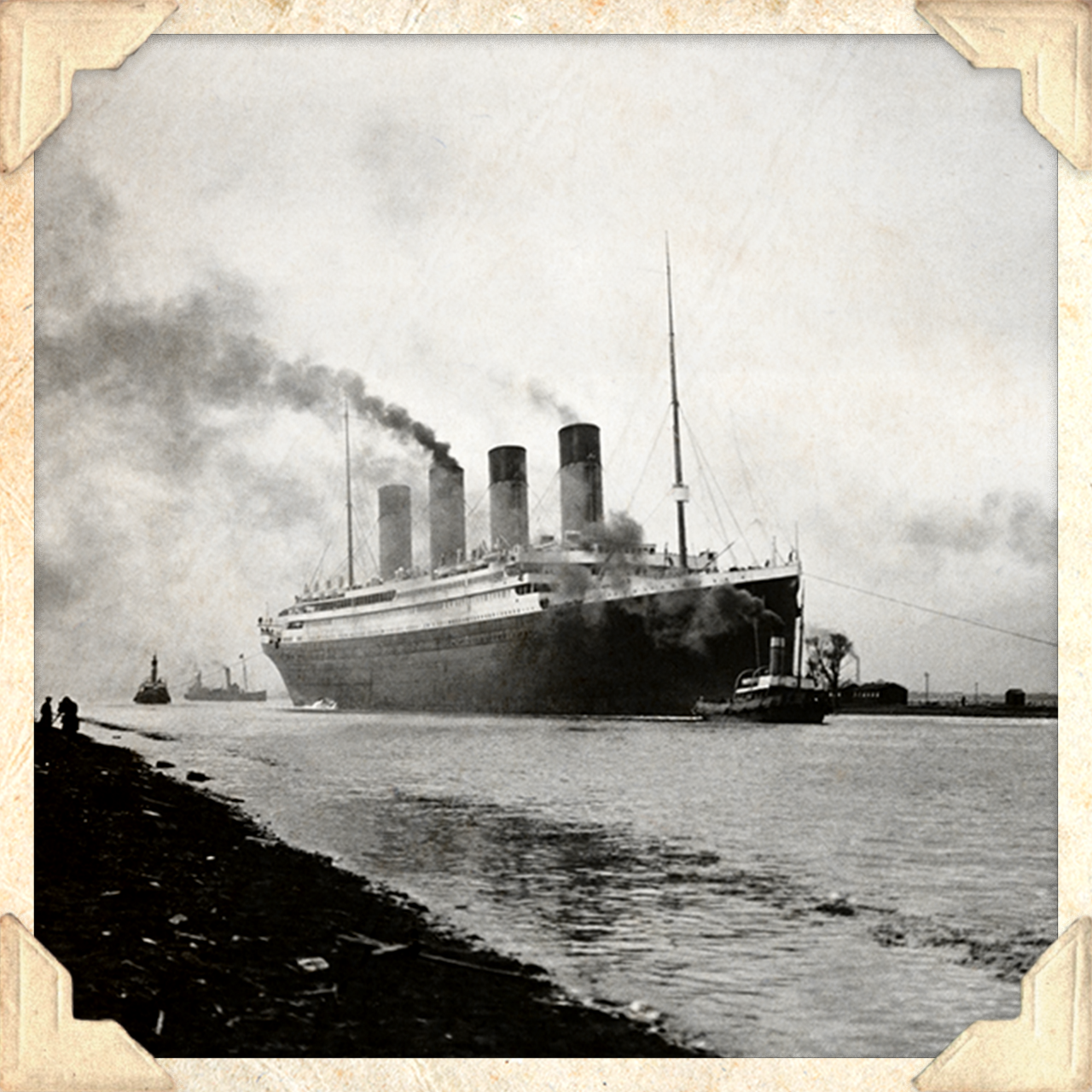 The Titanic leaves Belfast for sea trials in 1912.