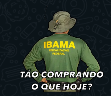 Figurinha de Whatsapp de um fiscal do Ibama com o texto 