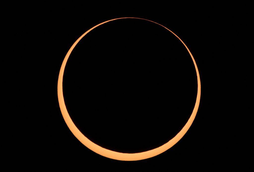 Eclipse visto desde Albuquerque, Estados Unidos.