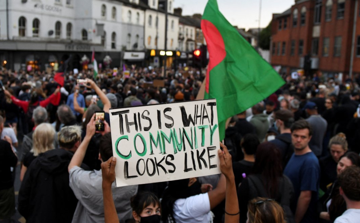 Contramarcha en apoyo de los migrantes en Londres.