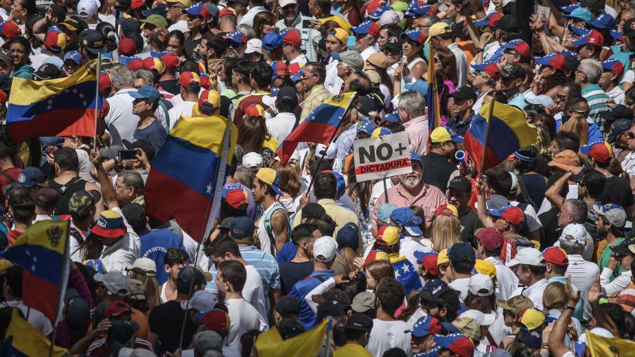 Protesta contra el segundo mandato de Nicolás Maduro en 2019