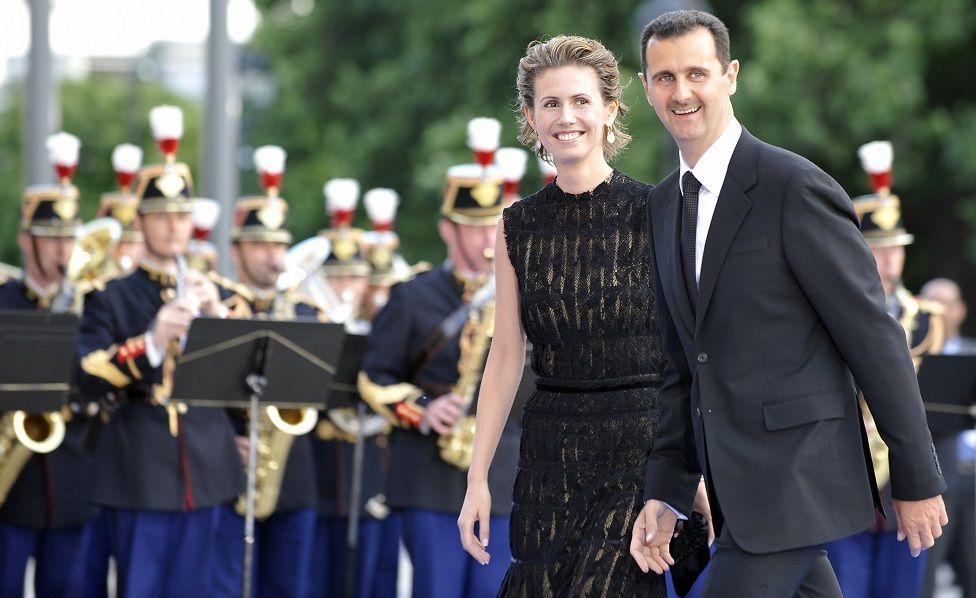 Asma al Assad junto a su esposo Bashar al Assad