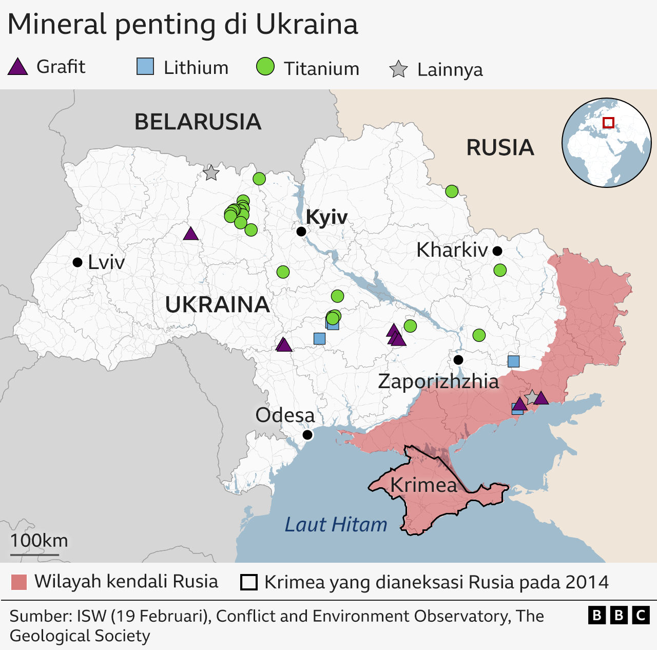 Peta mineral langka di Ukraina