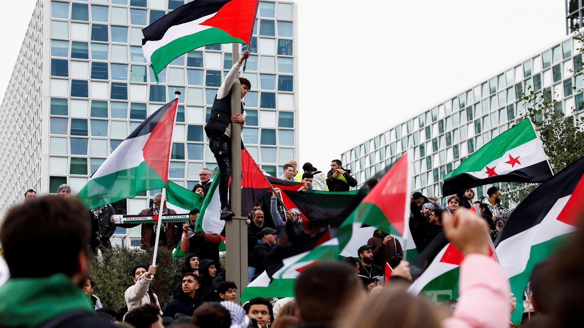 متظاهرون مؤيدون لفلسطين
