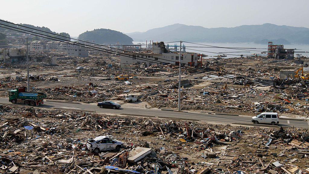 Escombros após o terremoto de 2011