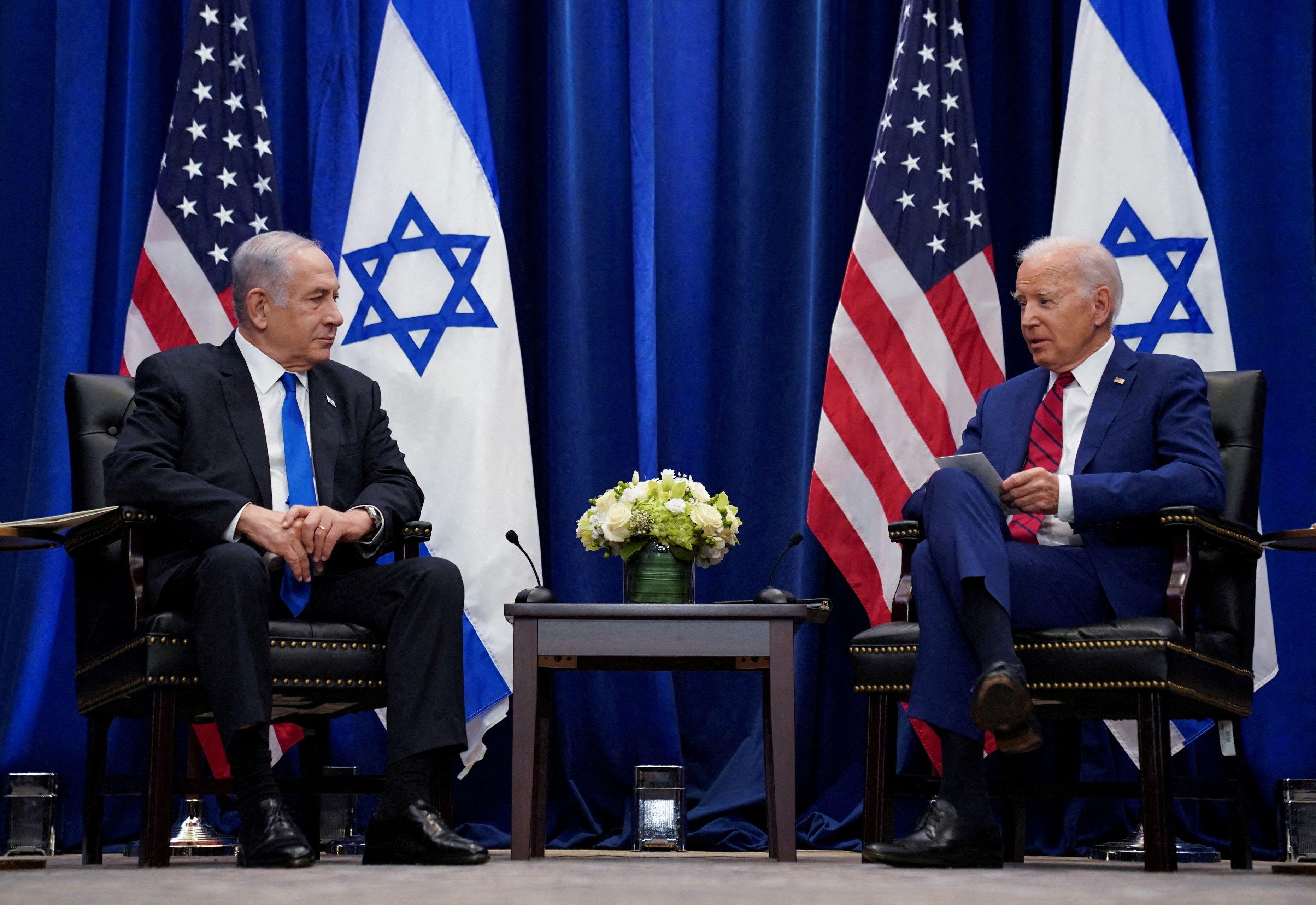 صورة أرشيفية لاجتماع يجمع الرئيس الأمريكي جو بايدن ورئيس الوزراء الإٍسرائيلي