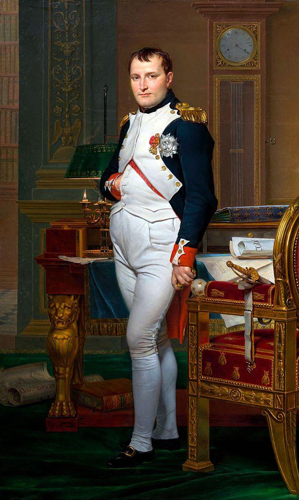 Retrato de Napoleón, fotografiado por Jacques-Louis David.