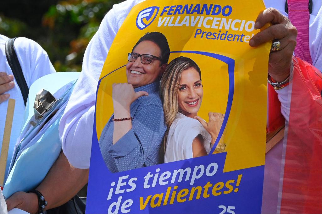 Campaign posters for Villavicencio and Gonzalez Nader. 