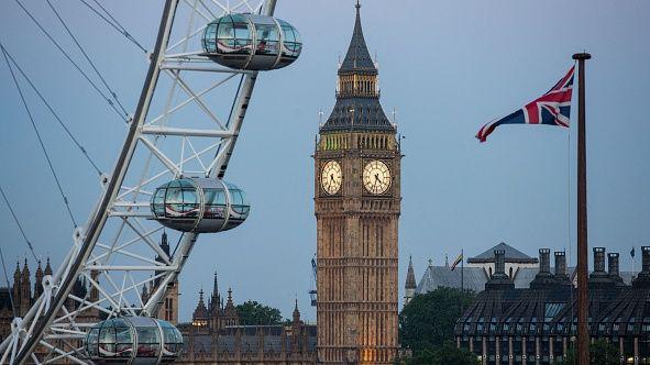 The London Eye with Big Ben in the background