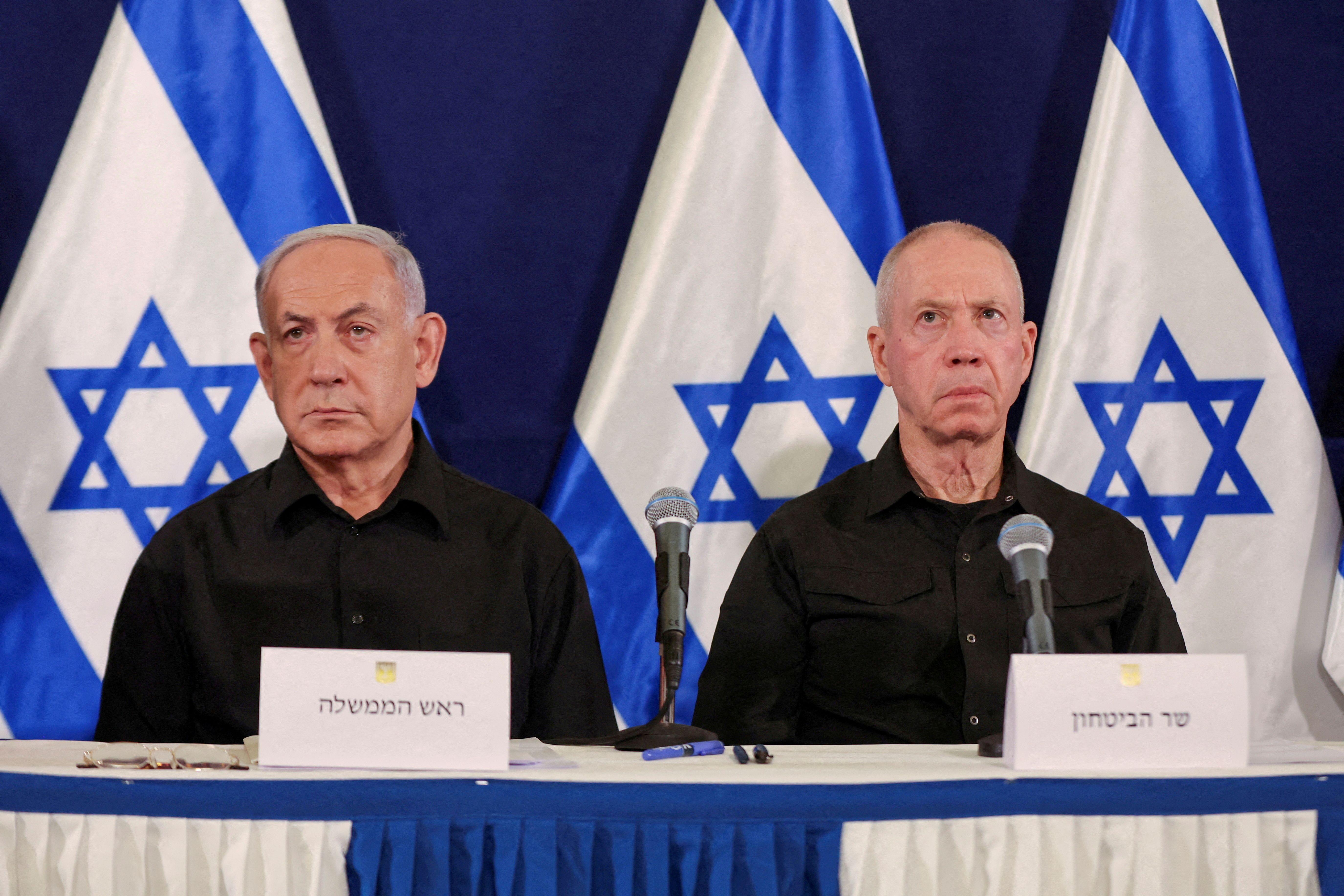 Benjamín Netanyahu y Yoav Gallant.