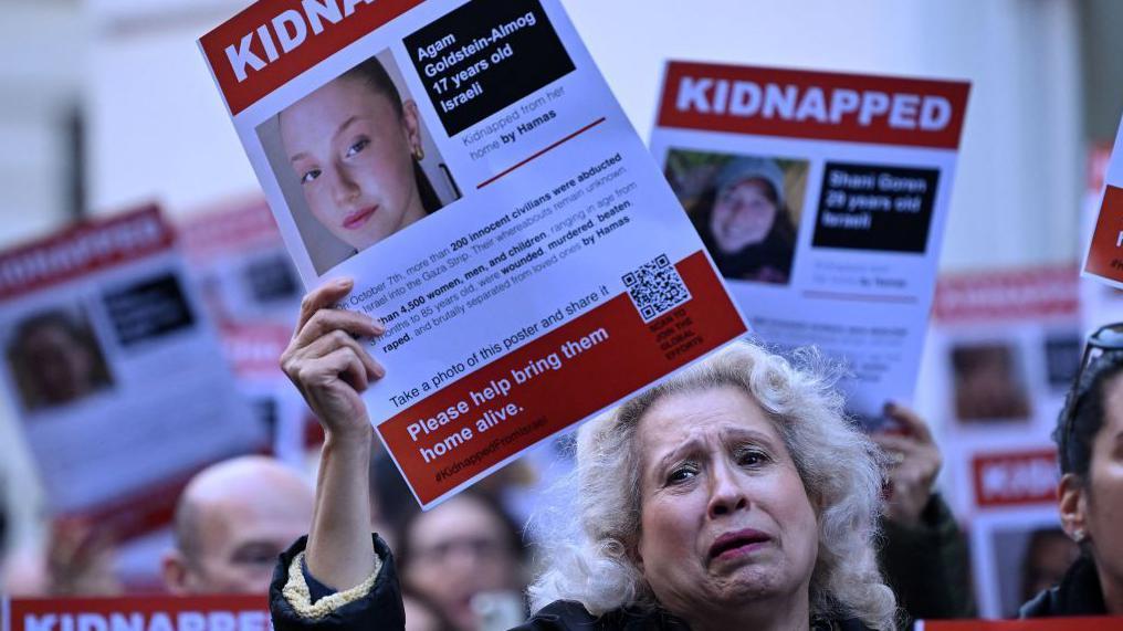 Protesta para pedir la liberación de rehenes de Gaza en Londres