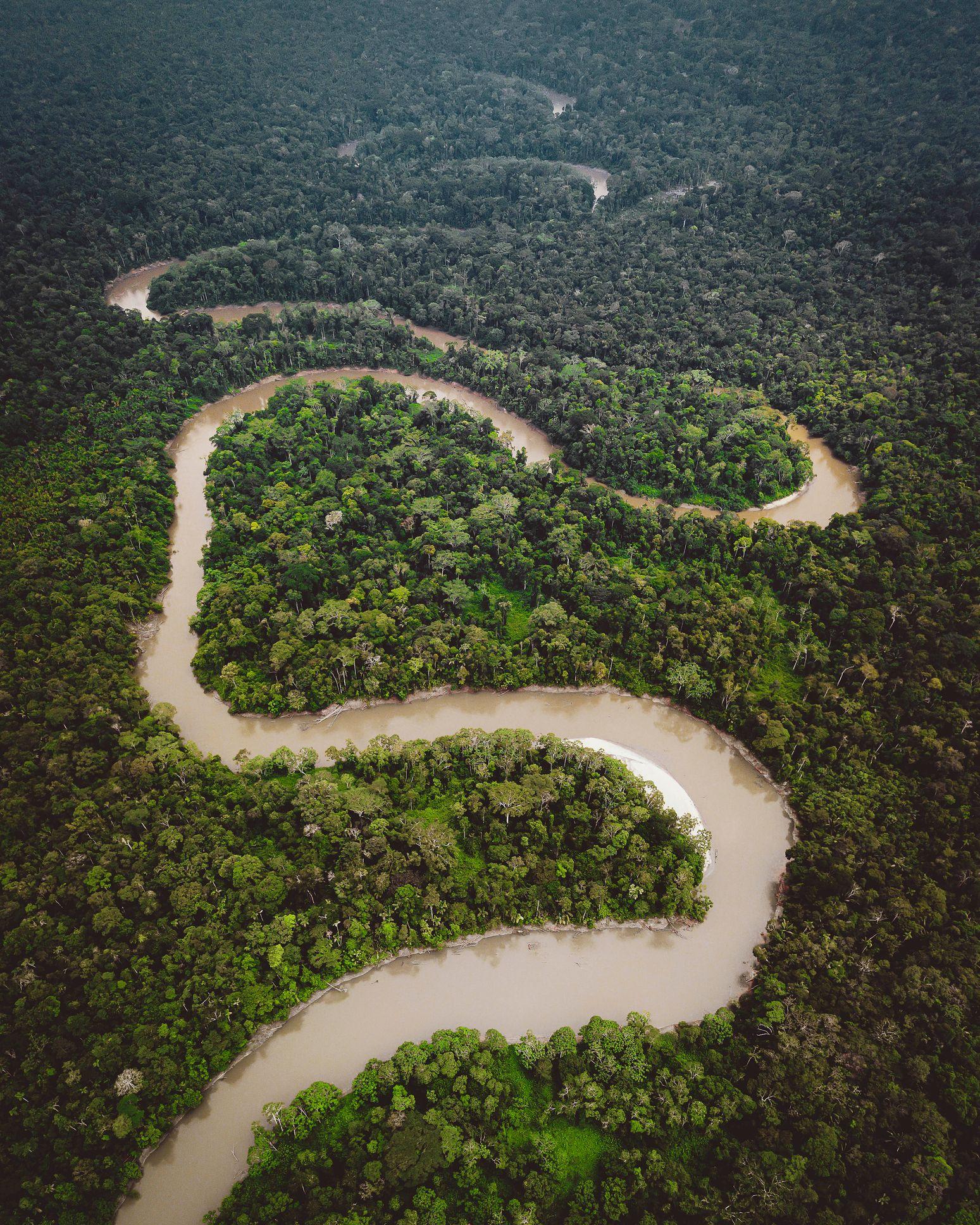 Vista aérea del río Amazonas