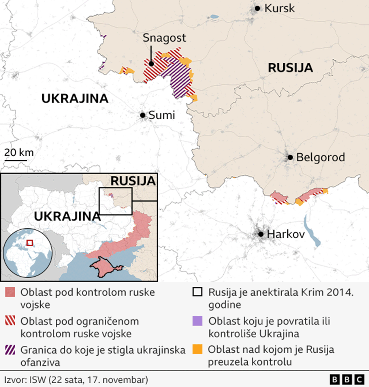 Mapa ofanzive na Kursk