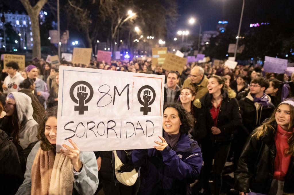 Manifestação pelo Dia Internacional da Mulher, em Madrid, na Espanha, em 8 de março de 2023