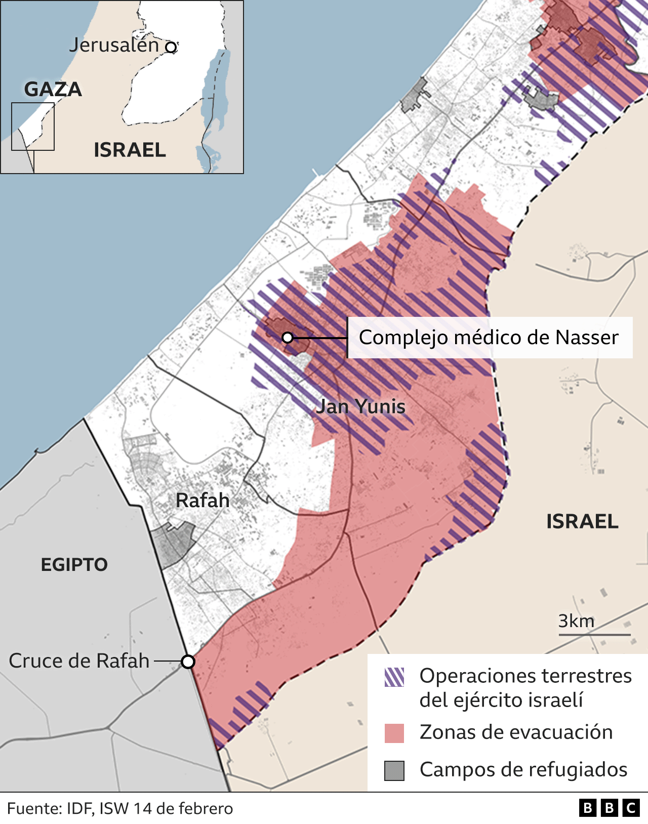 Mapa de la Fanja de Gaza 