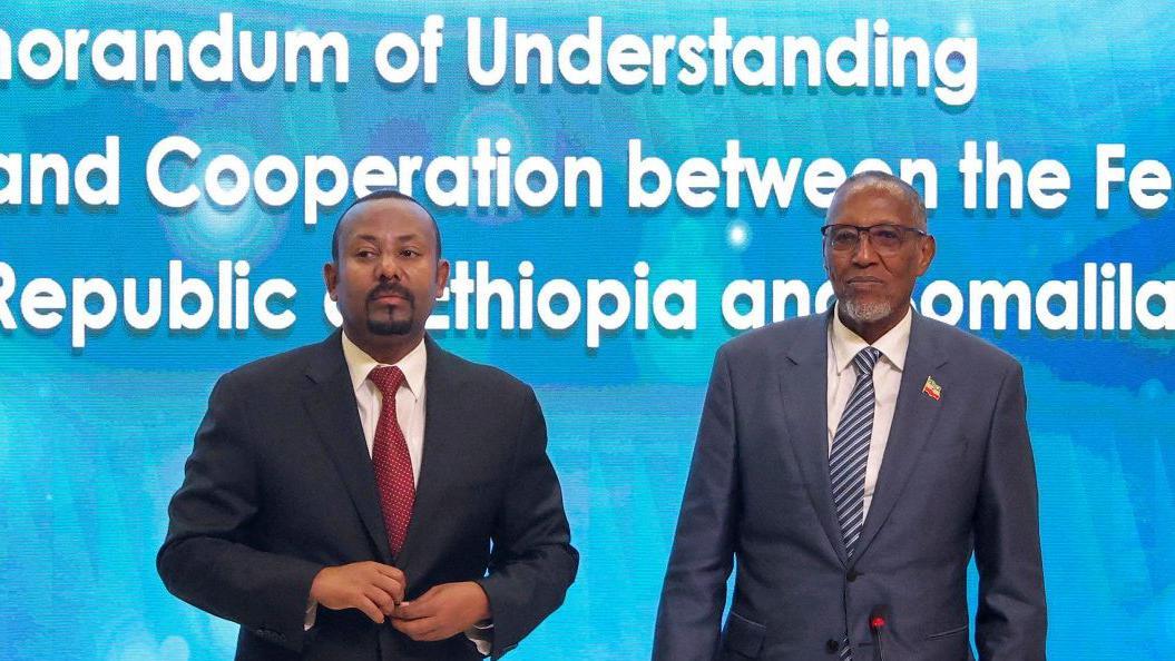 رئيس أرض الصومال موسى بيهي عبدي مع أبي أحمد رئيس وزراء إثيوبيا