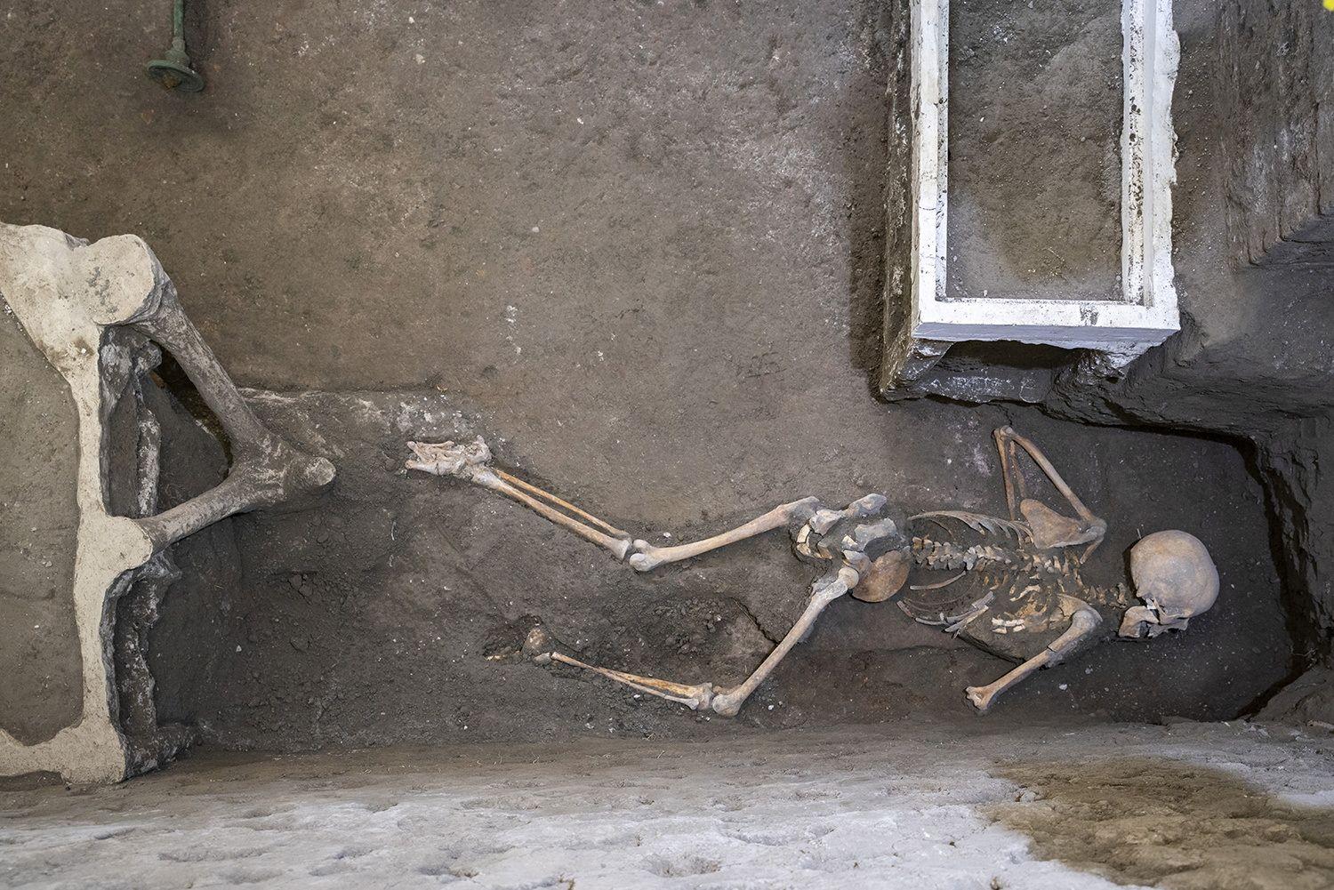 El cuerpo de un hombre encontrado en Pompeya