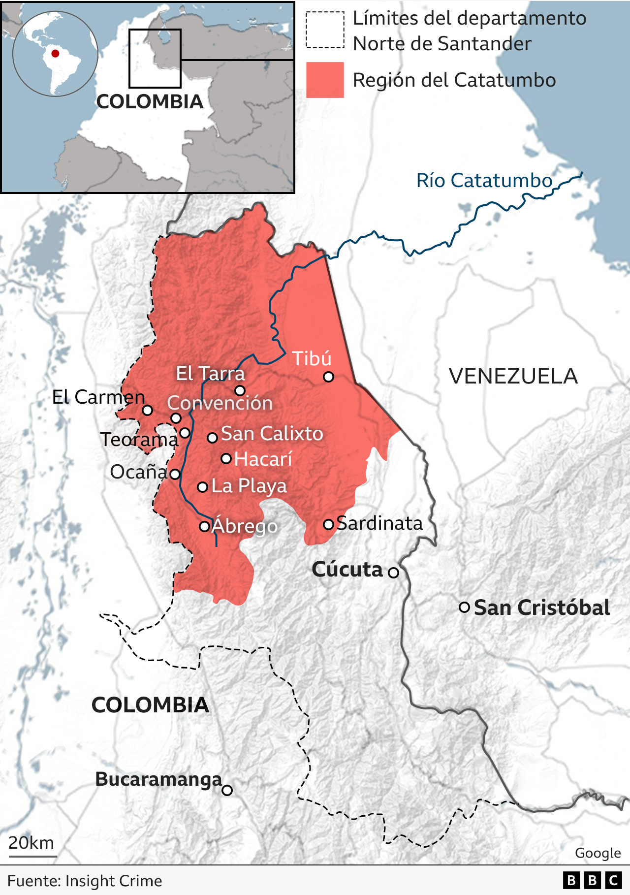 Mapa del Catatumbo