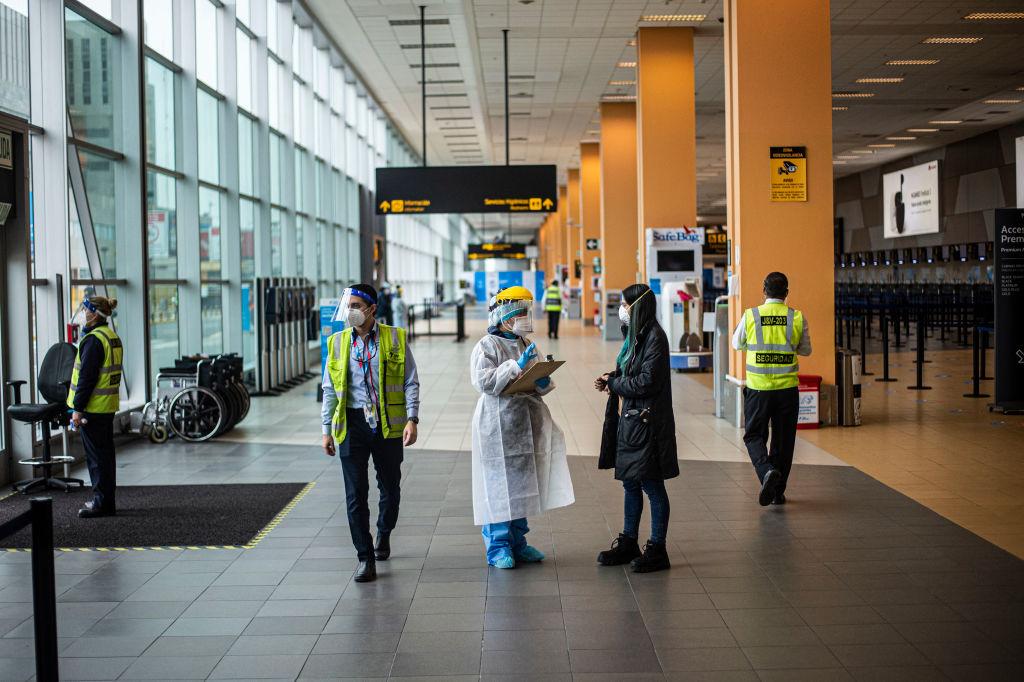 Aeropuerto de Lima vacío durante la pandemia.
