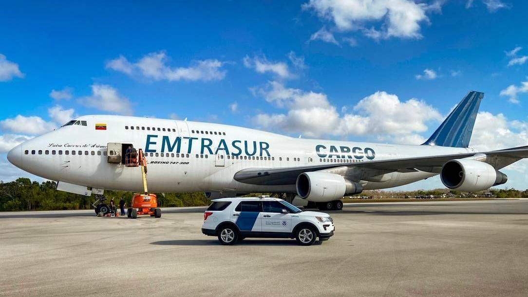 El avión confiscado por Estados Unidos aterrizó en el aeropuerto ejecutivo de Opa-Locka.