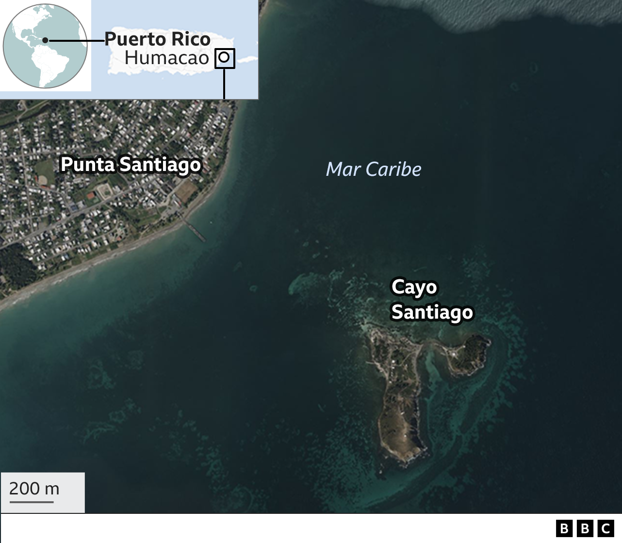 Mapa de Cayo Santiago