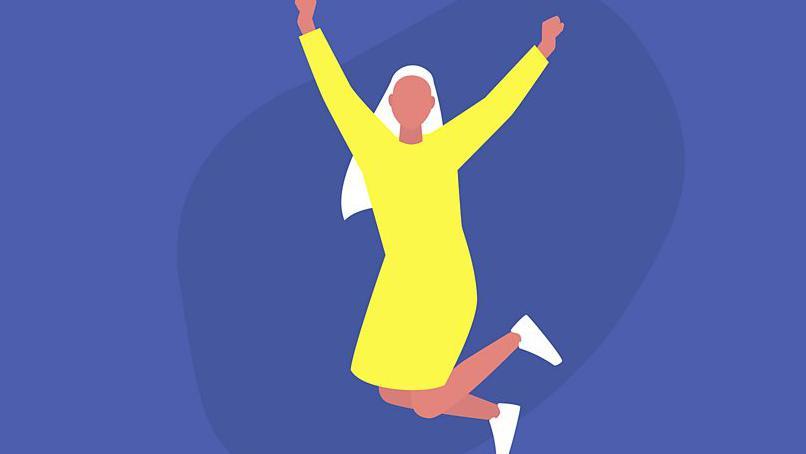 jumping woman illustration