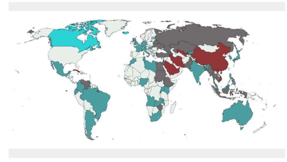 حرية الإنترنت في عام 2019 حسب نتائج مؤشر فريدوم هاوس