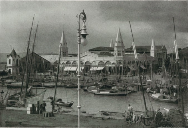 Mercado de ferro e doca do Ver-o-Peso em 1902