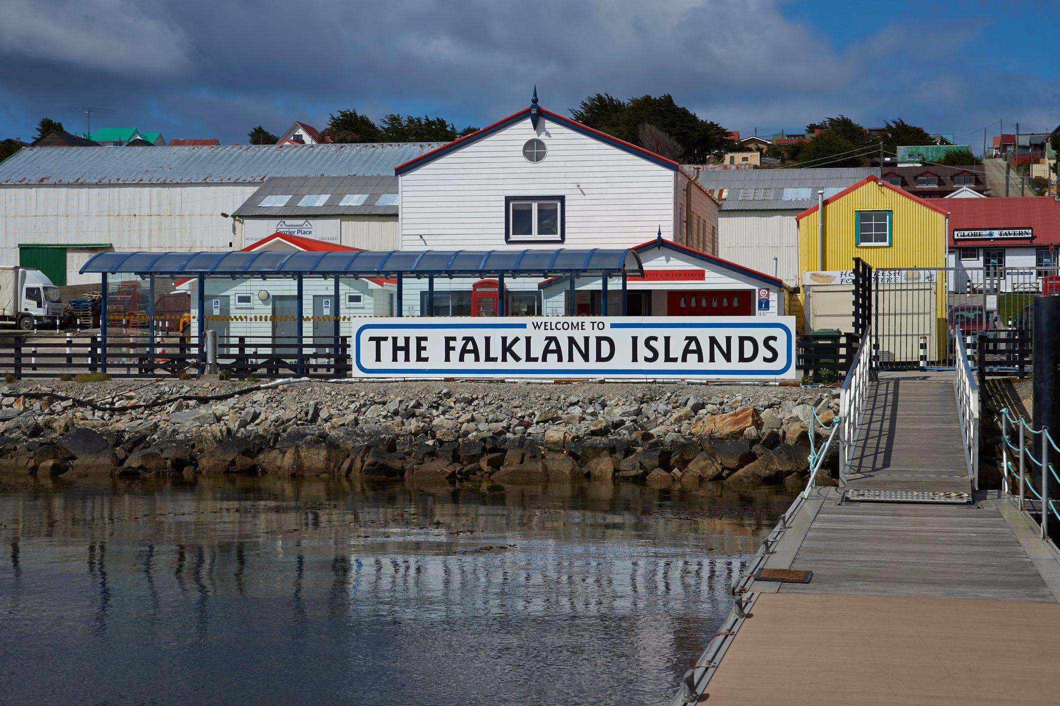 Detalle de entrada al puerto de las islas Malvinas/Falkland