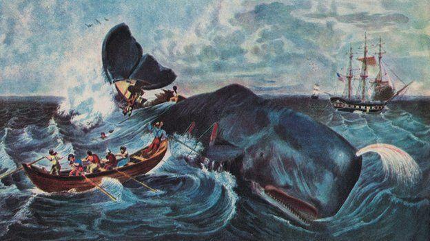 Ilustración de una cacería de ballena