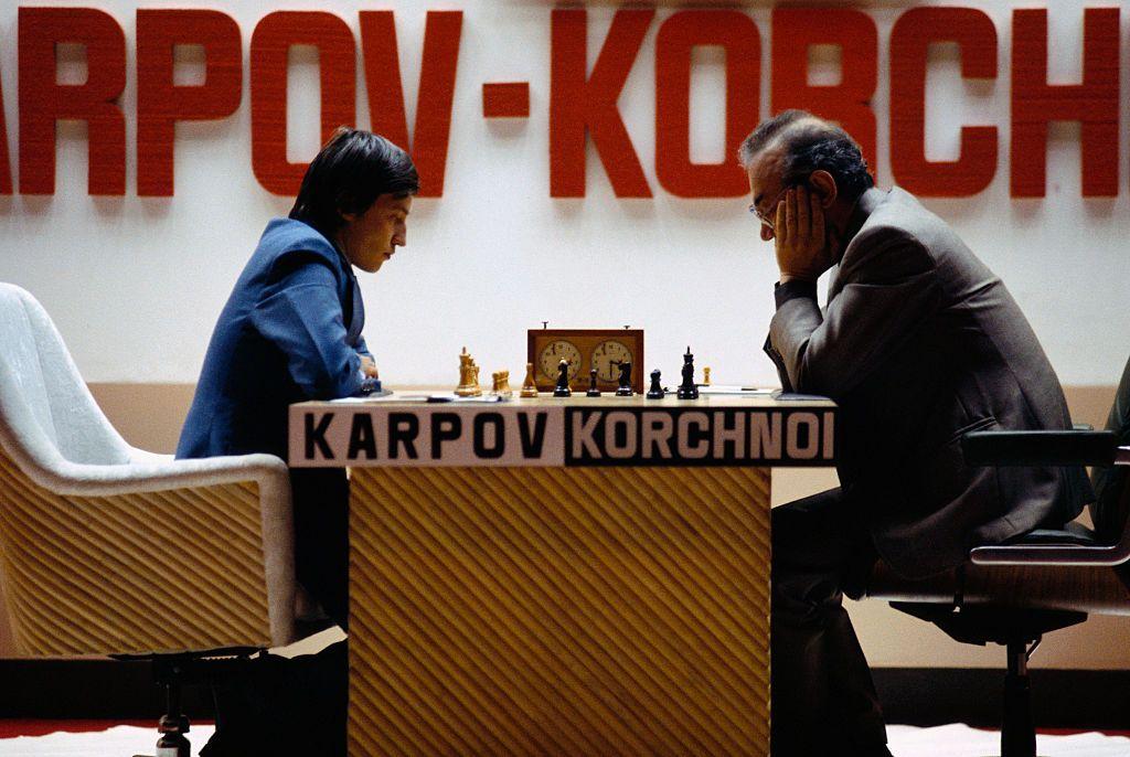 Anatoli Kárpov y Viktor Korchnoi en el Campeonato del Mundo de 1978.