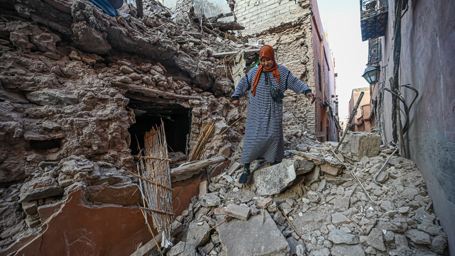 صورة لآثار الدمار الذي خلفه زلزال المغرب