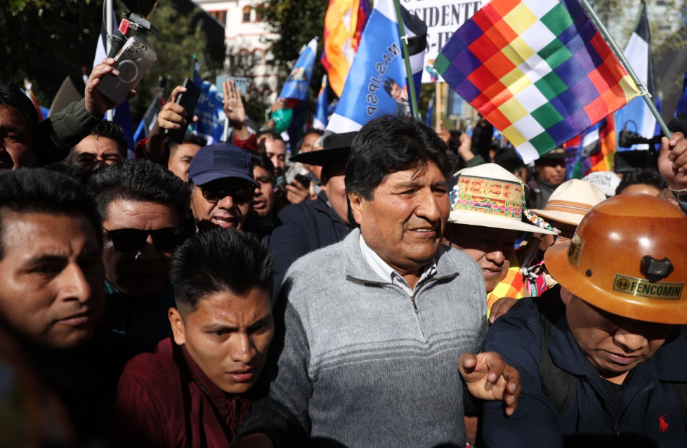 Evo Morales en una protesta