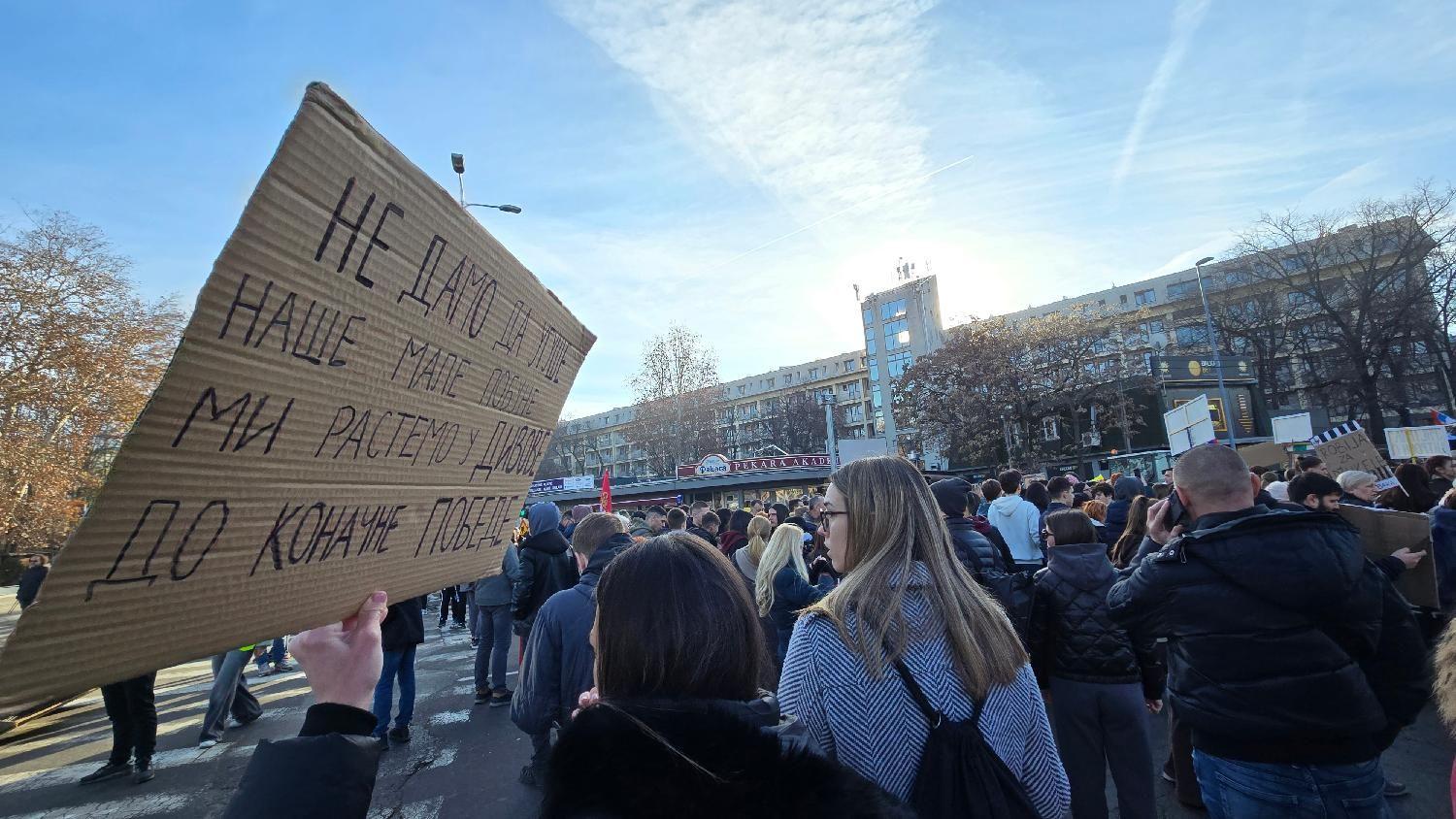 Autokomanda u Beogradu blokirana na 24 sata, studenti razapeli šatore 19 studenti