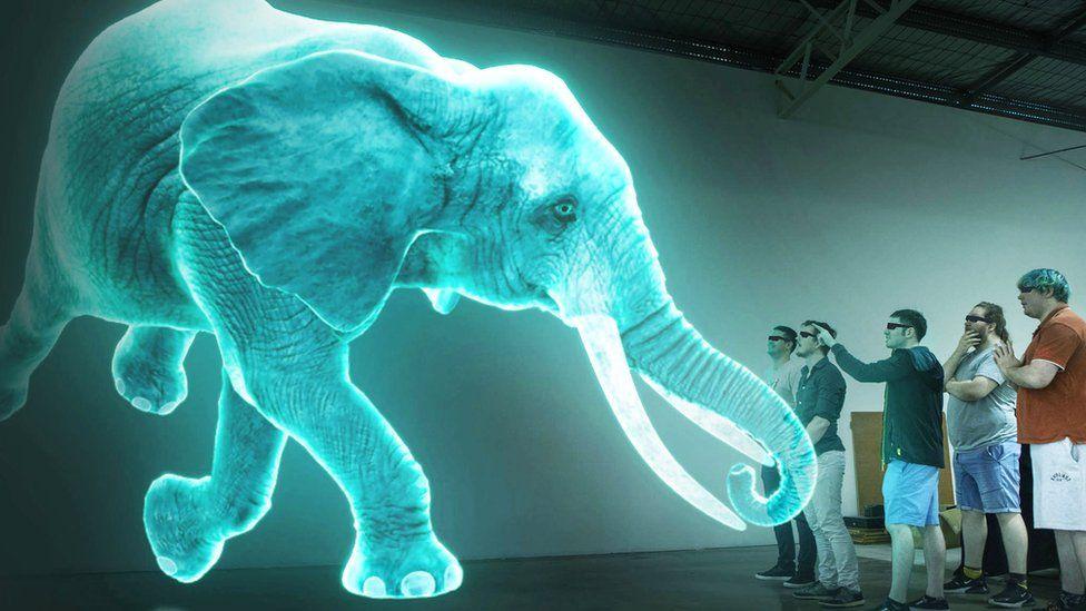 Holograma de elefabte no Zoológico dos Hologramas 