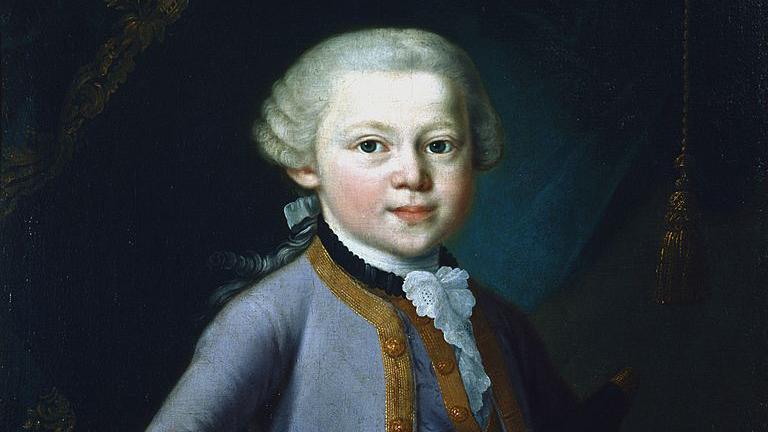 Wolfgang Amadeus Mozart aos sete anos de idade