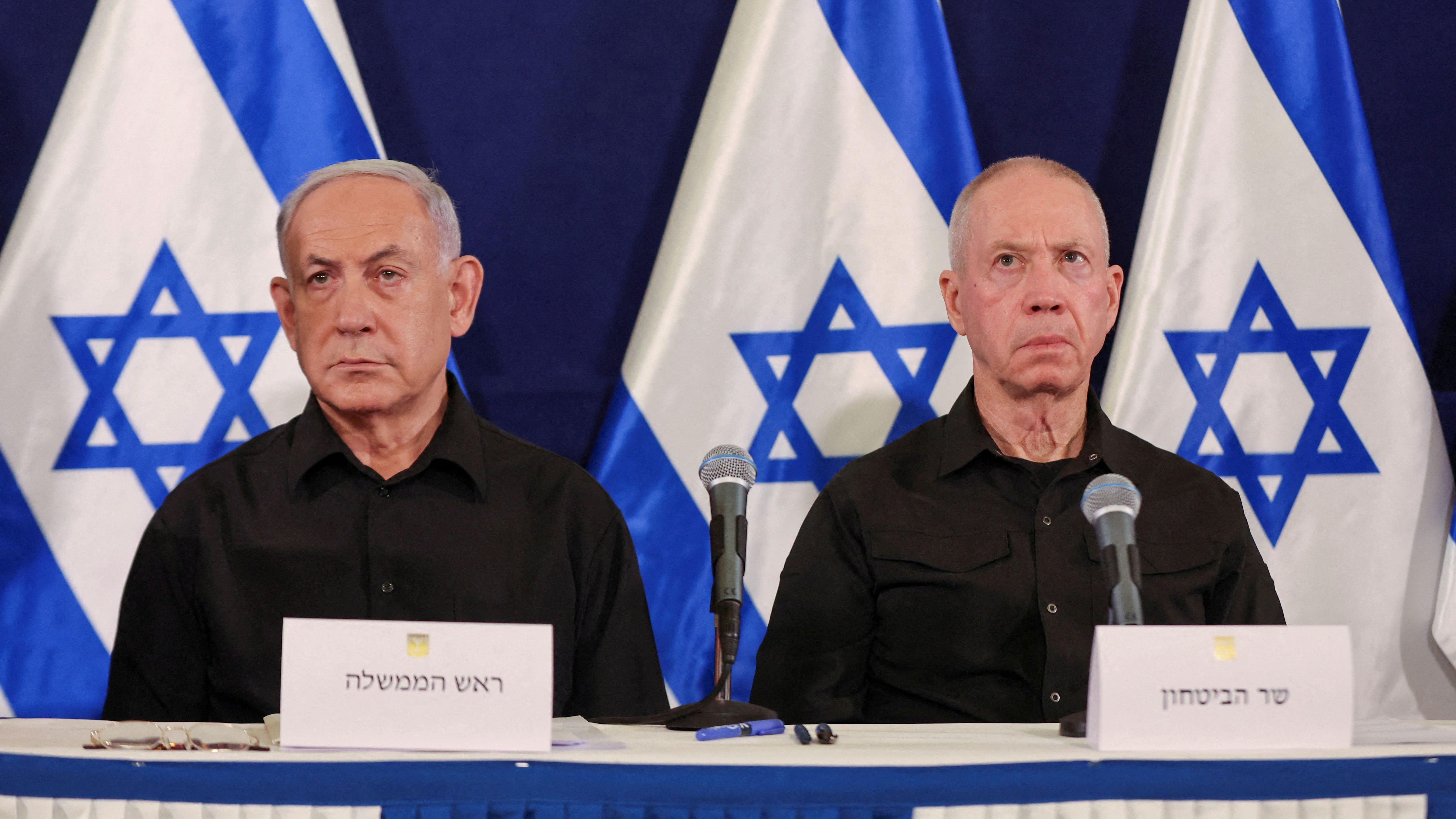 Benjamín Netanyahu y Yoav Gallant.