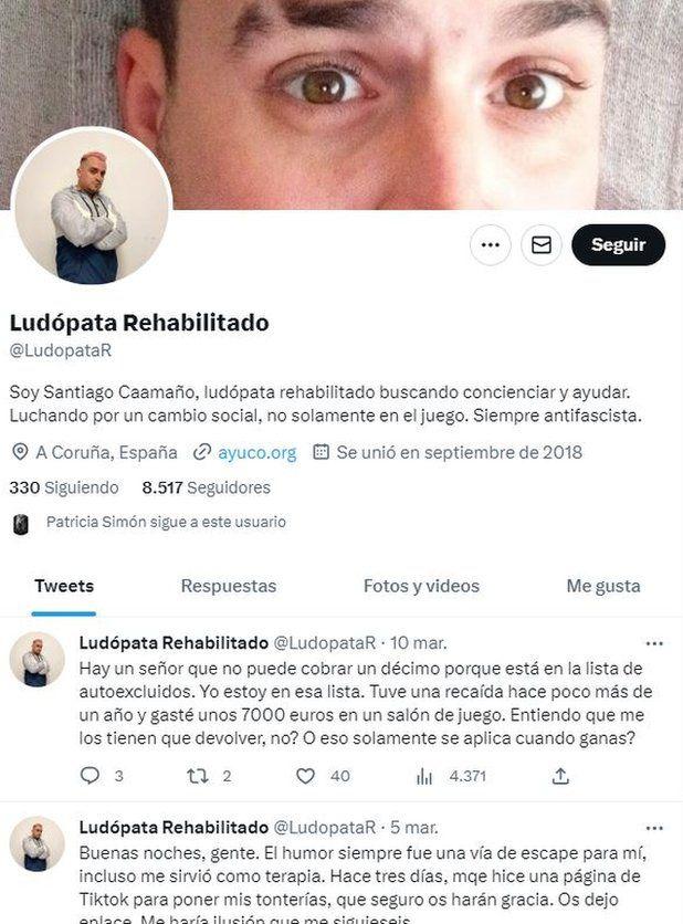 Perfil do Twitter de Santiago Caamaño 