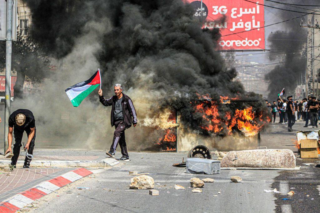 Protesta contra los colonos en Cisjordania.