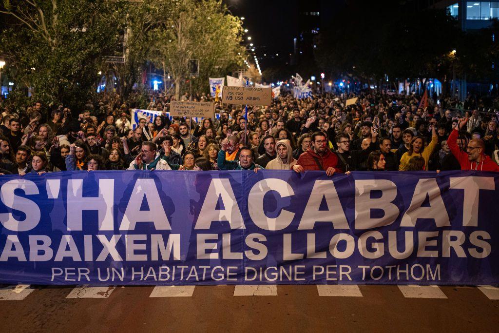 Manifestantes en Barcelona