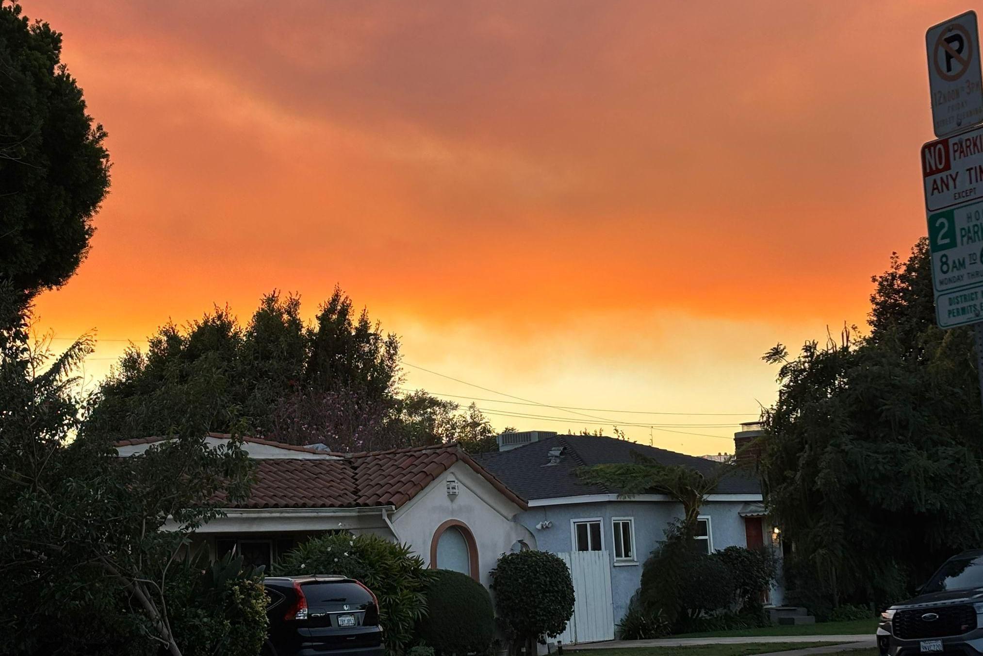 Srbi u Los Anđelesu za BBC o požarima: „Kao da je neko navukao crnu zavesu na grad" 5 Pepeo neprestano pada na kuću i u dvorište Dragane Rakete, a zagađenje usled požara otežava svakodnevne aktivnosti