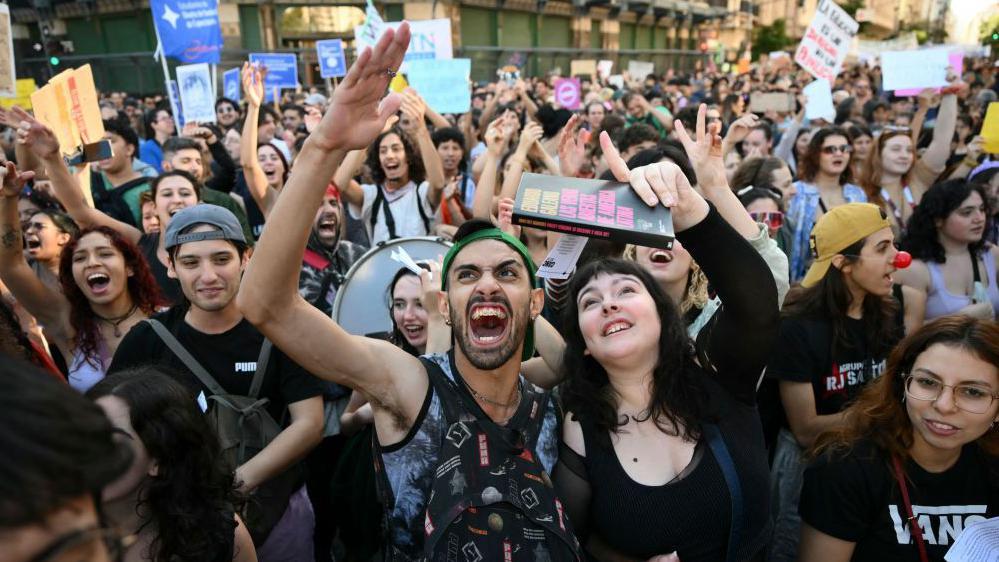 Manifestantes en Buenos Aires
