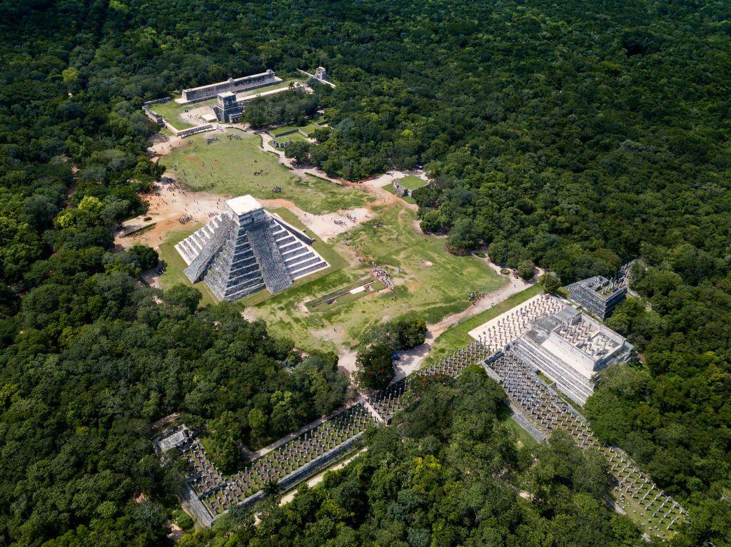 Vista aérea de Chichén Itzá.