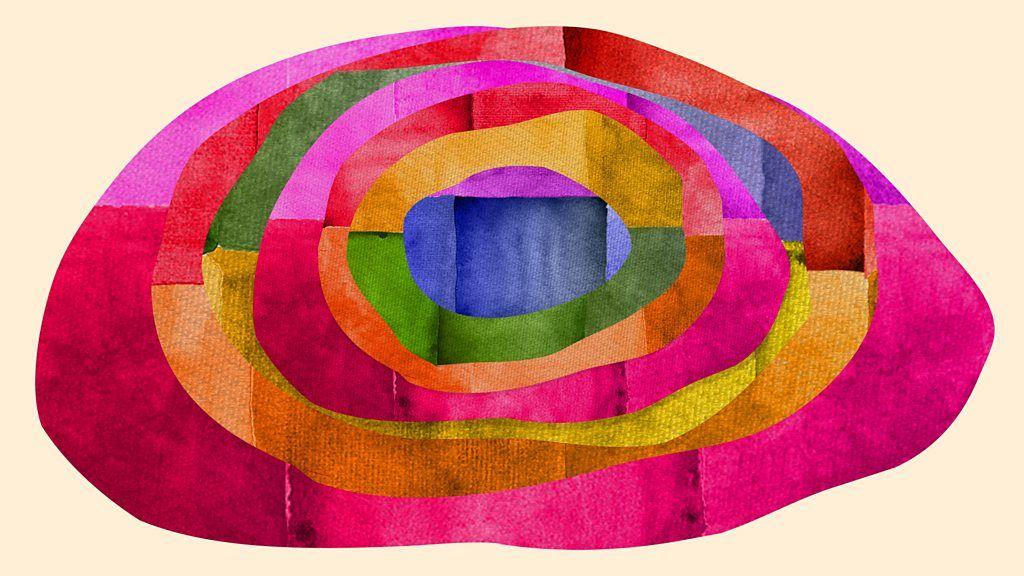 Imagem abstrata, em formato circular
