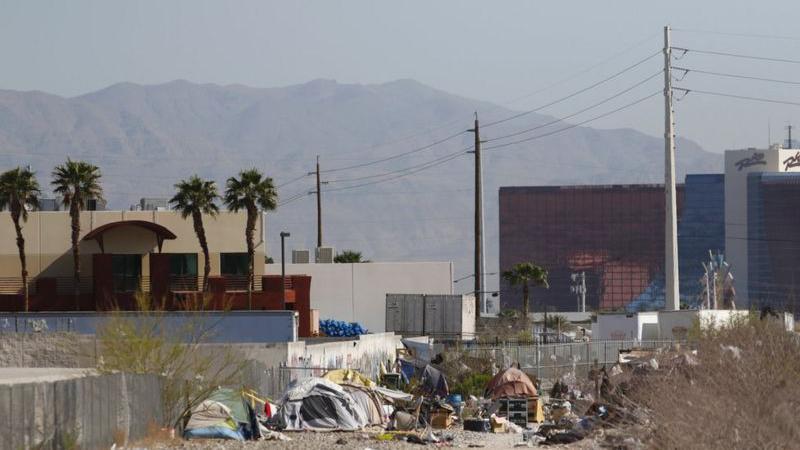 baracas em rua de Las Vegas