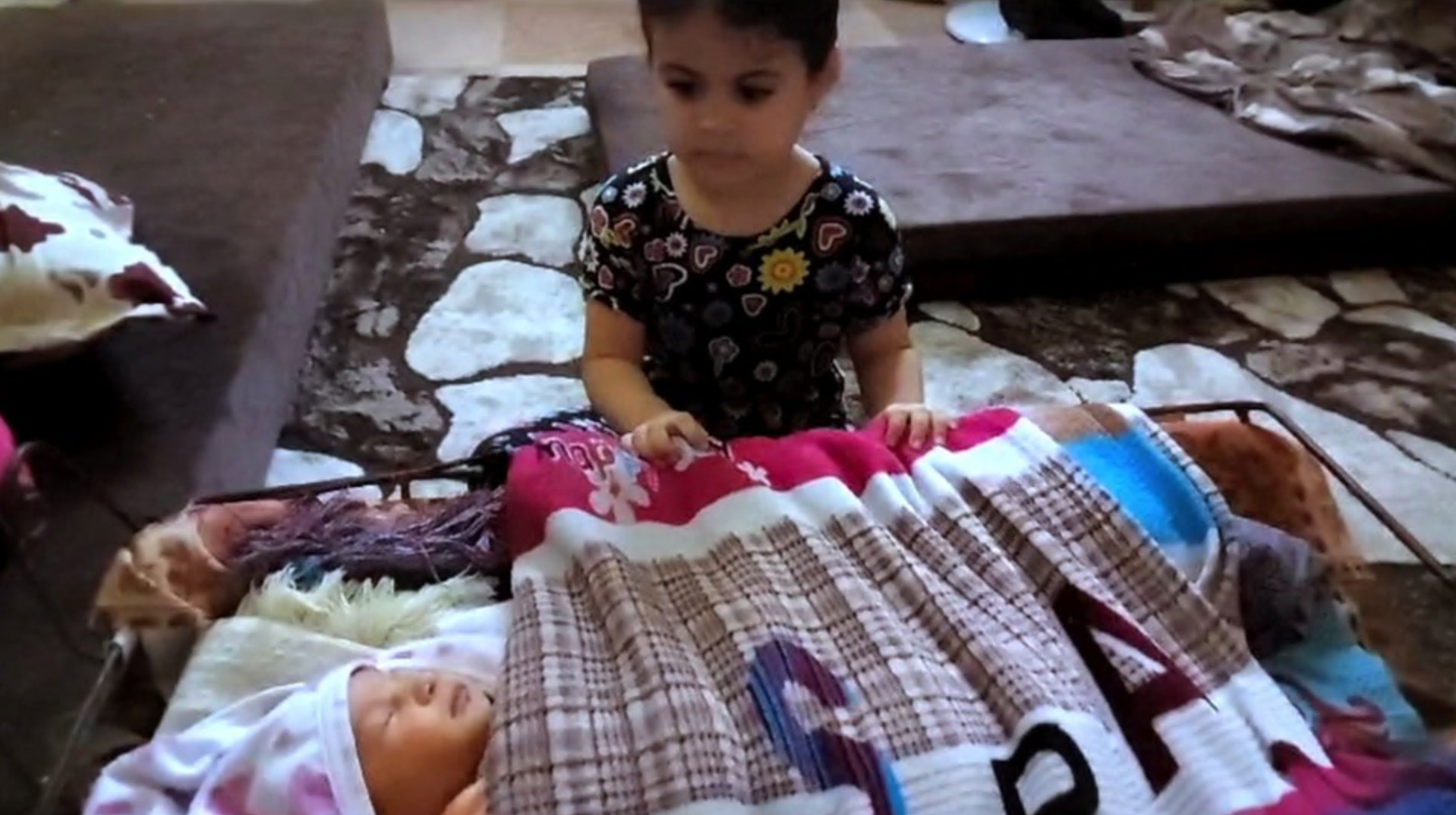 Jumana's daughters - Tulin (age four) and baby Talia