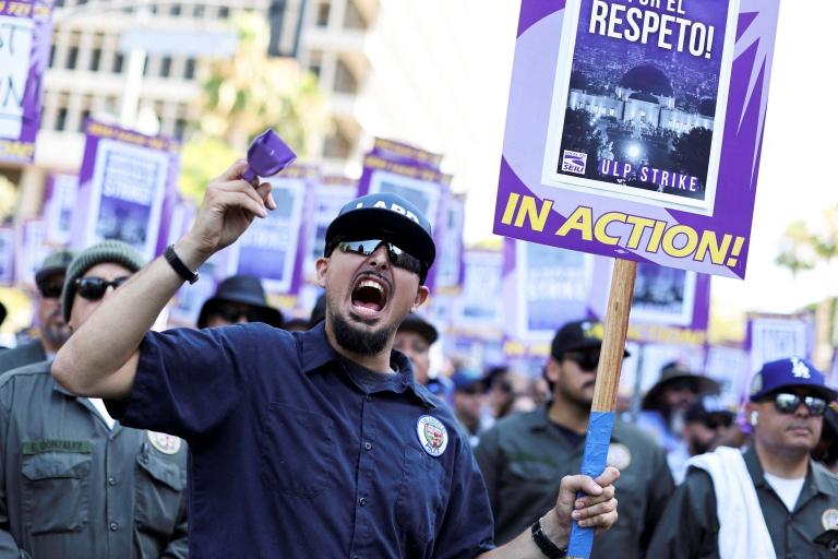 Huelga en Los Ángeles, California.