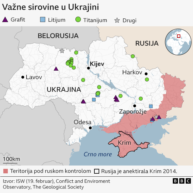 Mapa ukrajinskih teritorija pod ruskom kontrolom