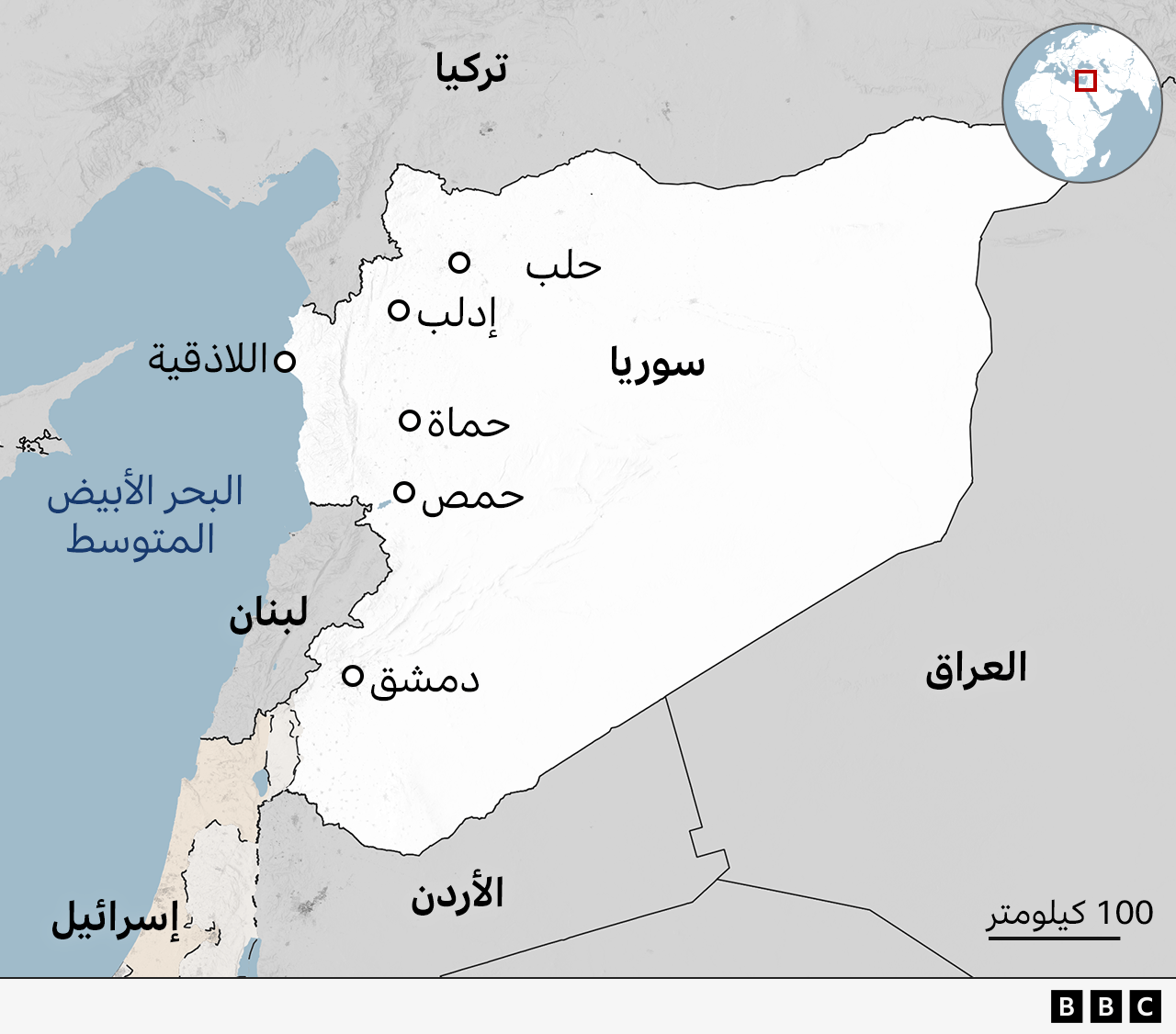 خارطة عامة لسوريا.